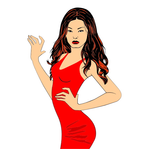 SVG Woman in red