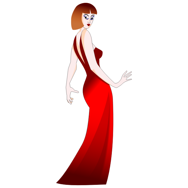 SVG Woman in red dress