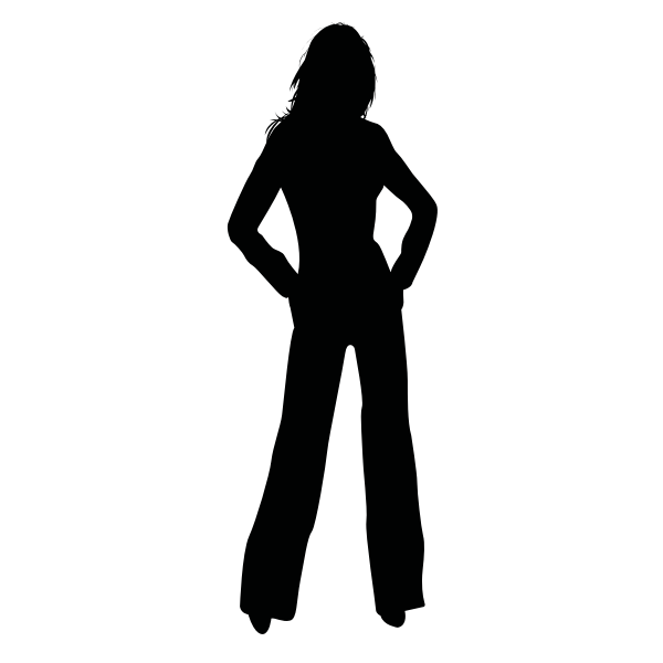 SVG Woman in trousers silhouette vector drawing