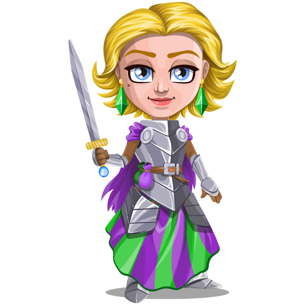 SVG Woman knight warrior in armor holding a sword - 2 - blonde