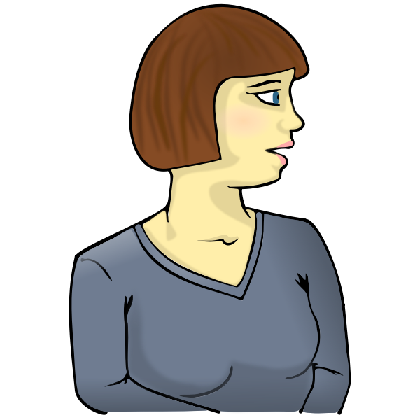 SVG Woman looking sideways vector image