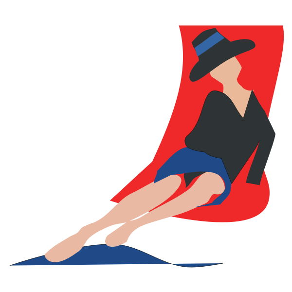 SVG Woman on a deckchair