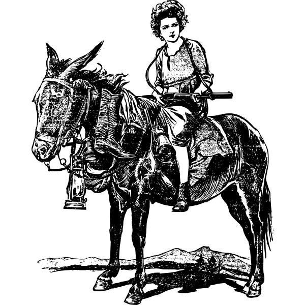 SVG Woman on a horse with a gun