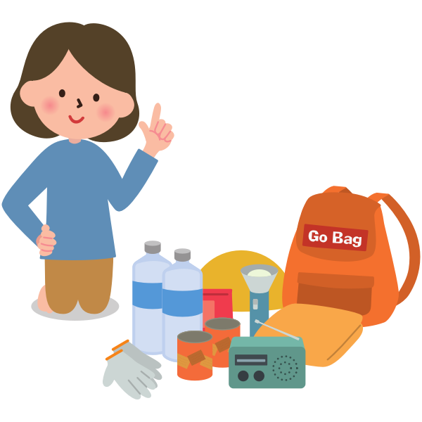 SVG Woman packing for camping