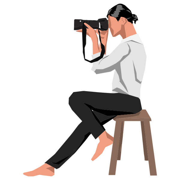 SVG Woman Photographer on Stool
