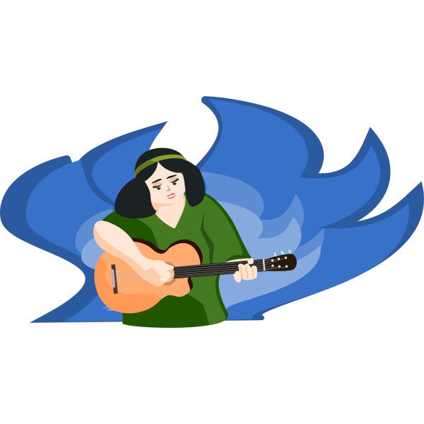 SVG Woman playing guitar vector illustration