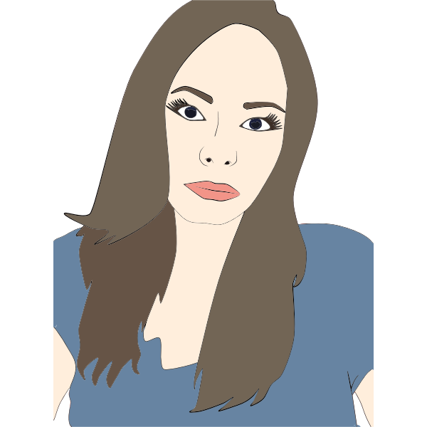 SVG Woman Portrait Illustration