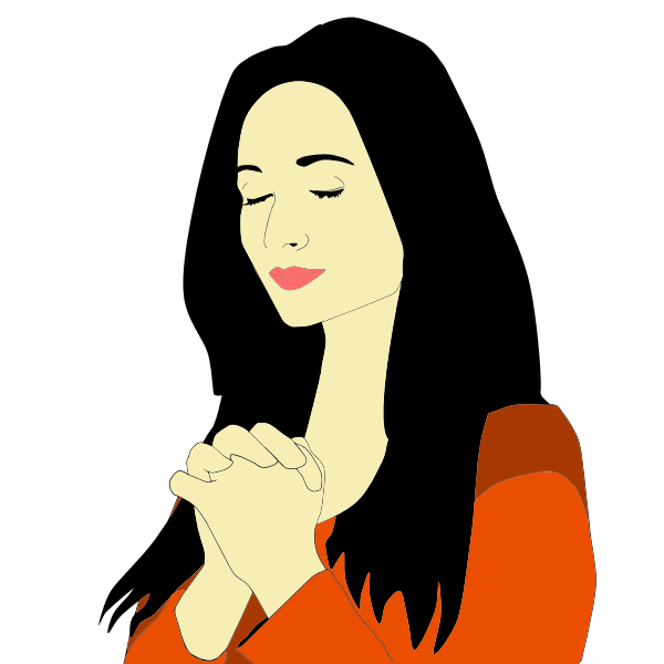 SVG Woman praying illustration