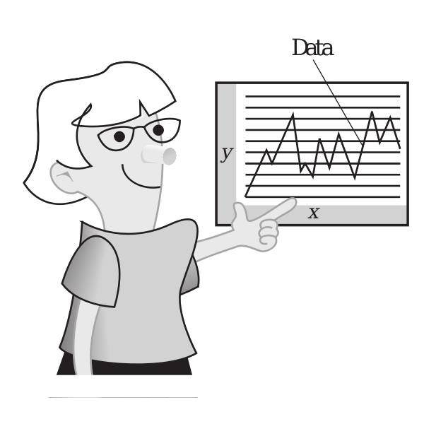 SVG Woman presenting data vector illustration