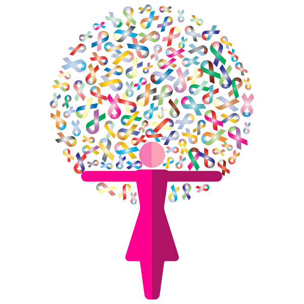 SVG Woman Prismatic Ribbons Tree
