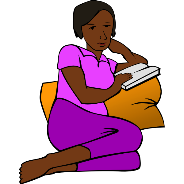SVG Woman reading and resting