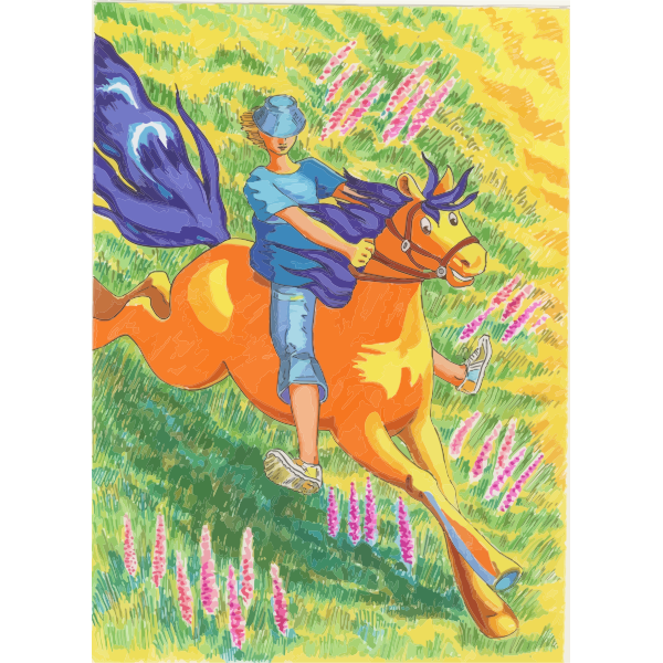 SVG Woman riding