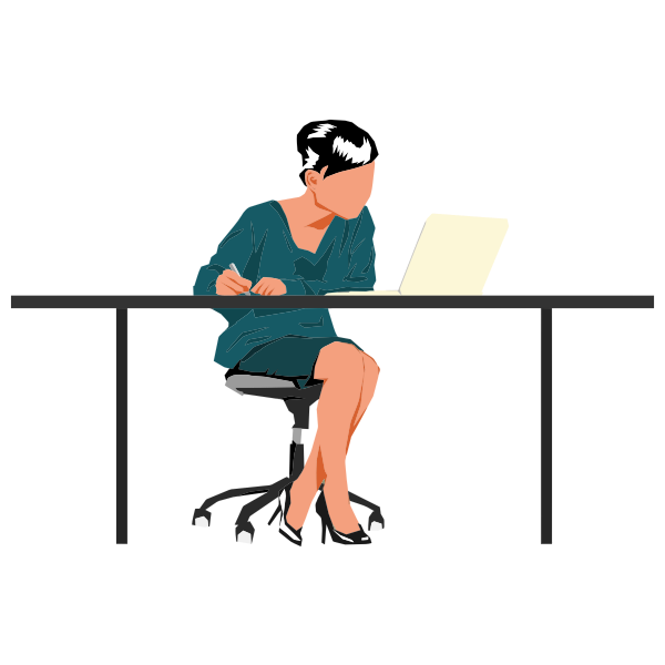 SVG Woman sitting at desk