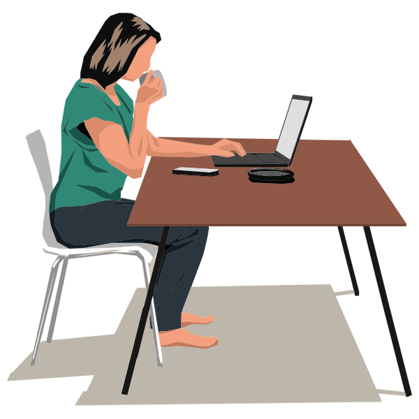 SVG Woman sitting at table