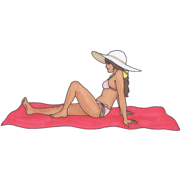 SVG Woman tanning