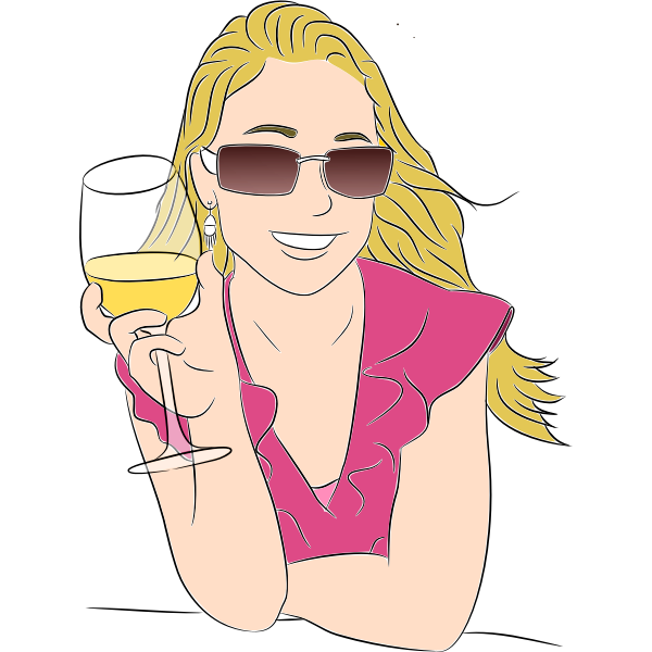 SVG Woman tasting wine vector clip art
