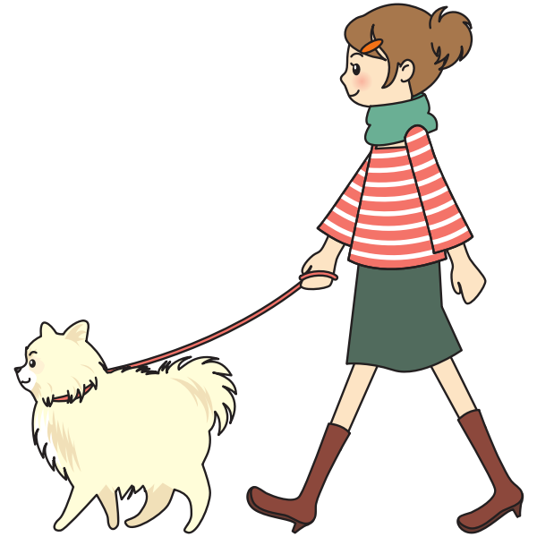 SVG Woman walking a dog