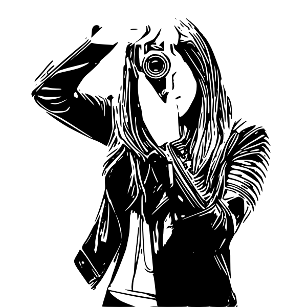 SVG Woman with cam vector image