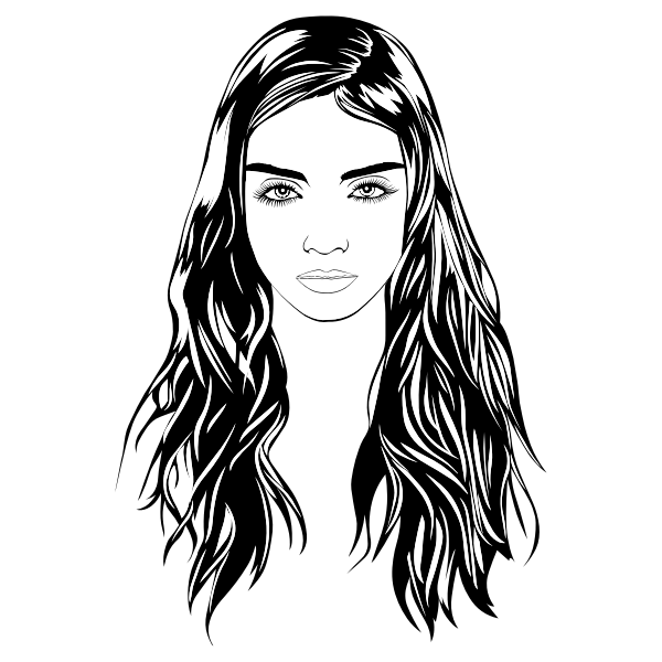 SVG Woman With Cold Stare Line Art