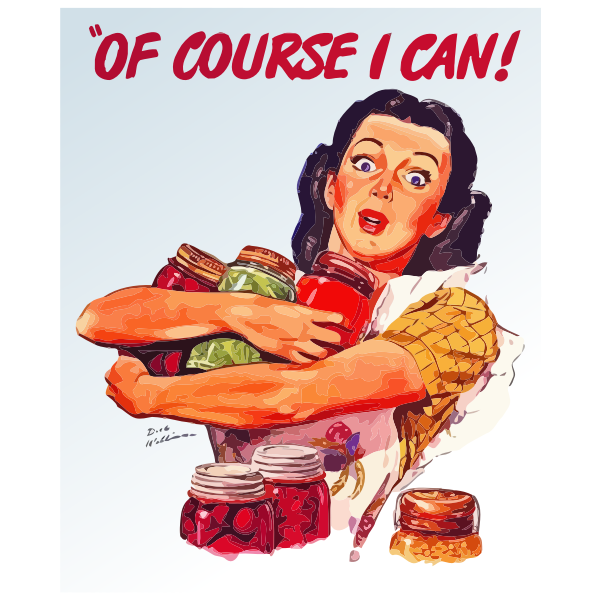 SVG Woman with glass jars