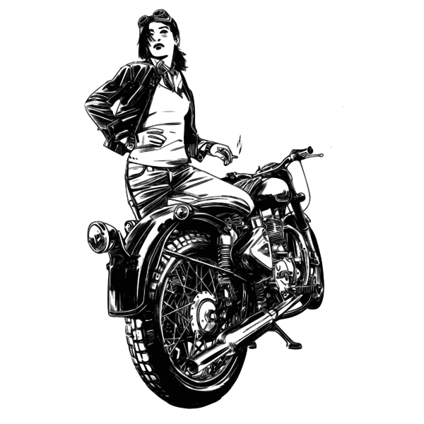 SVG Woman with motorbike