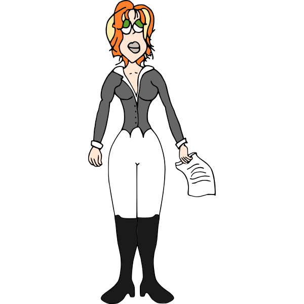 SVG Woman With Note