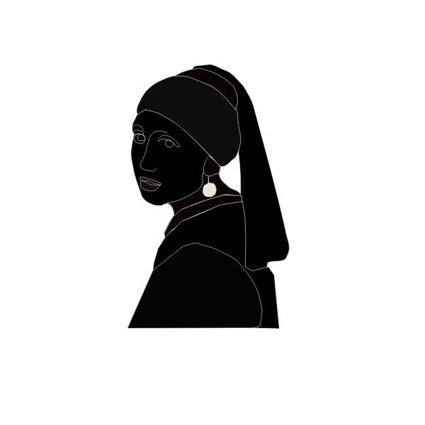 SVG woman with pearl black