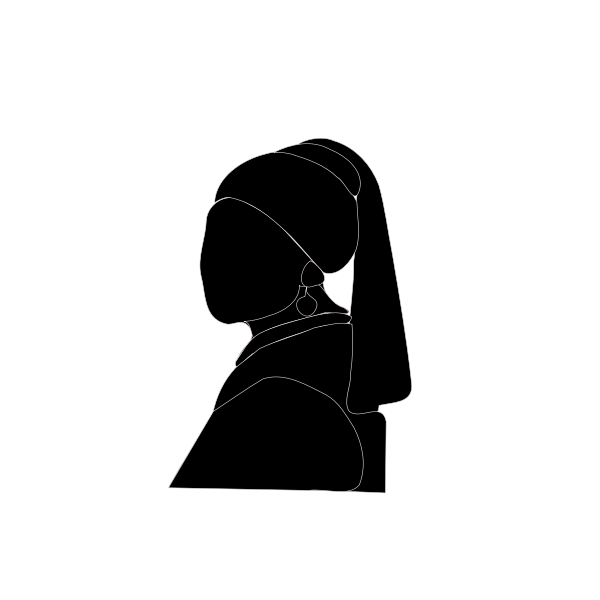 SVG woman with pearl simple balck