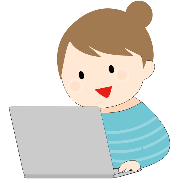 SVG Woman working with a laptop