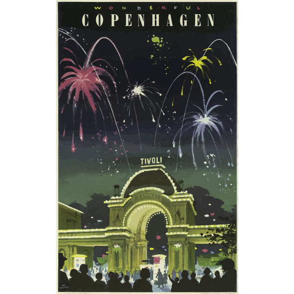 SVG Wonderful Copenhagen travel poster vector clip art