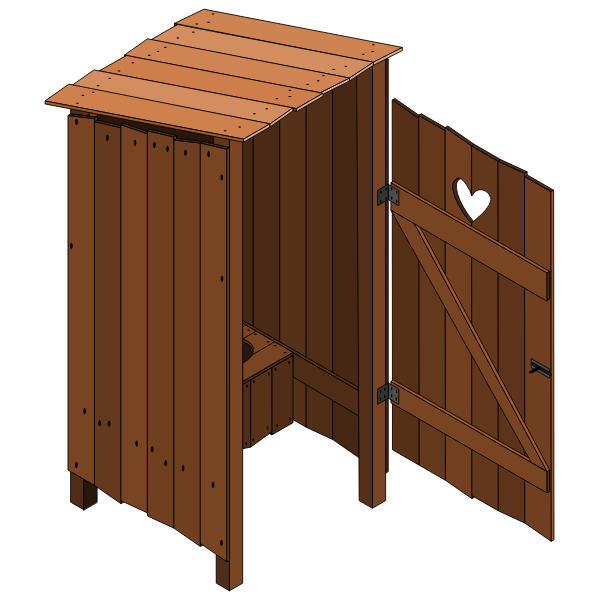 SVG Wood latrine open vector image