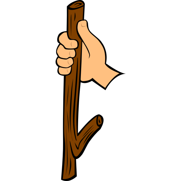 SVG Wood stick in hand vector clip art