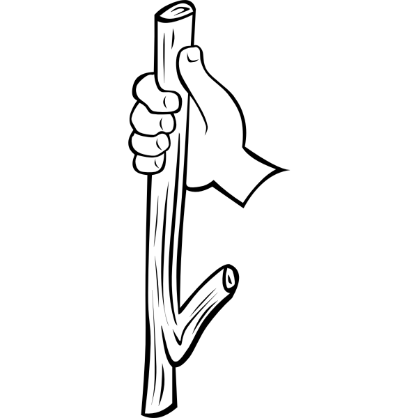 SVG Wood stick in hand vector illustration