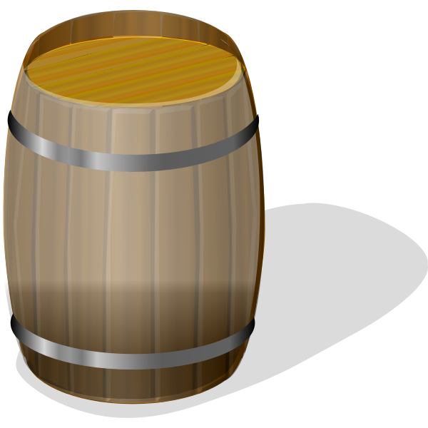 SVG Wooden barrel with shadow