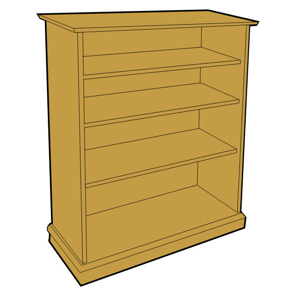 SVG Wooden bookcase vector clip art