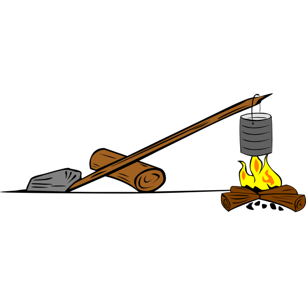 SVG Wooden cooking crane vector drawing