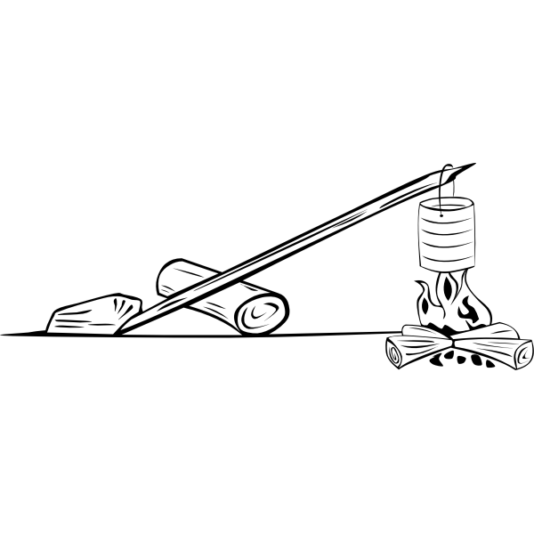 SVG Wooden cooking crane vector image