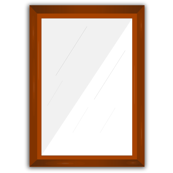 SVG Wooden rectangular mirror frame vector graphics