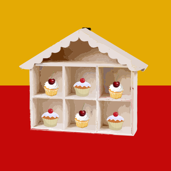 SVG Wooden toy cake-house