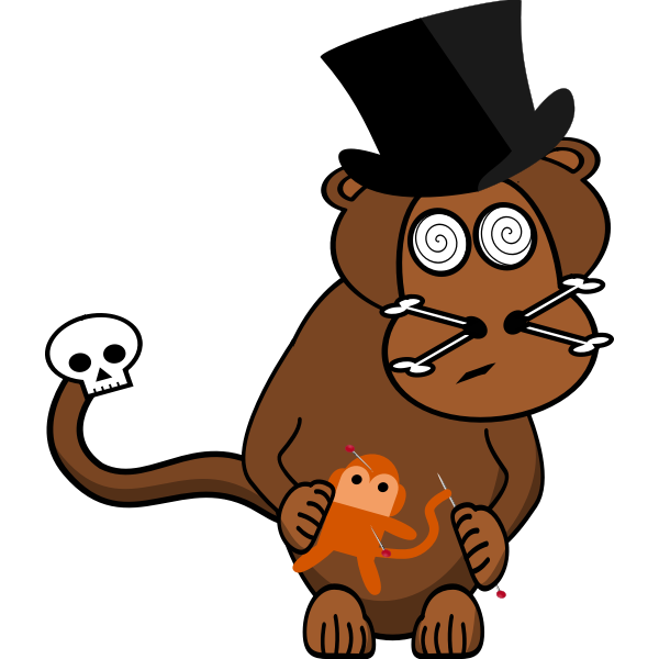 SVG woodoo monkey full meta inkspace