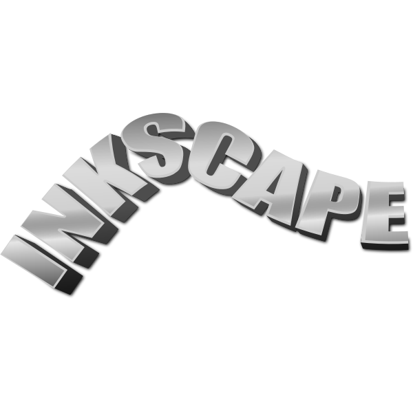 SVG word Inkscape grey and curved