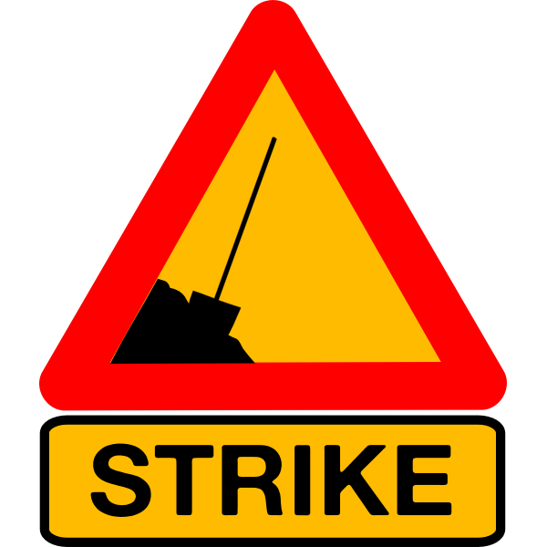 SVG Worker on strike road sign