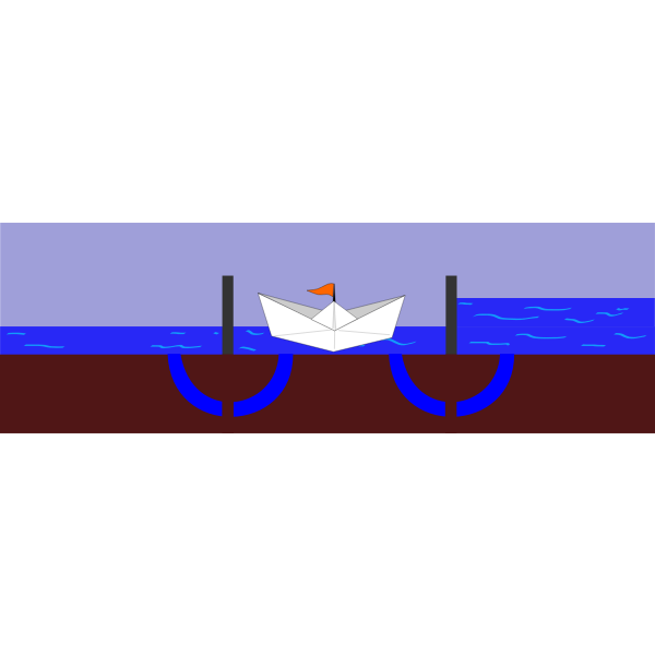 SVG Working of a sluice or lock phase 5