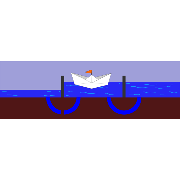 SVG Working of a sluice or lock phase 6