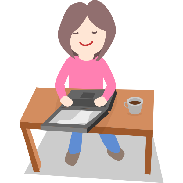 SVG Working with cup of cofee