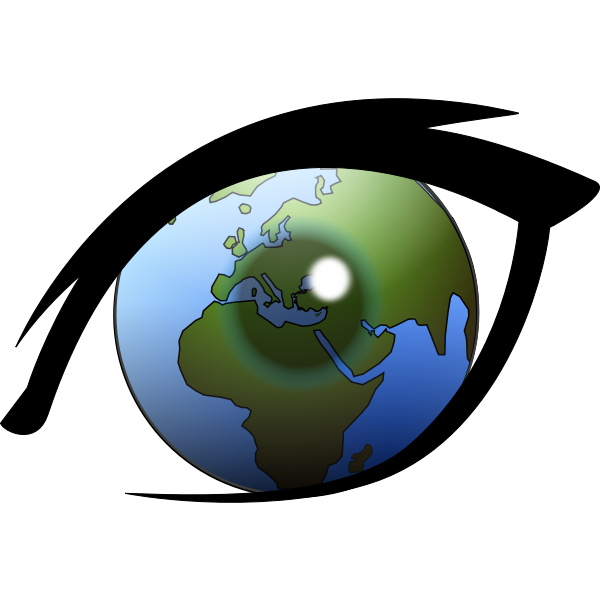 SVG World globe in the eye vector clip art