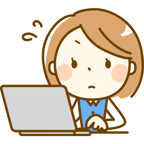 SVG Worried female computer user