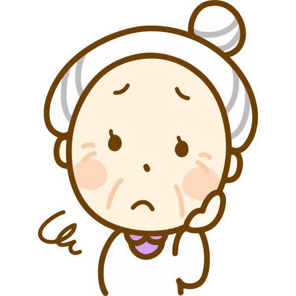 SVG Worried old woman