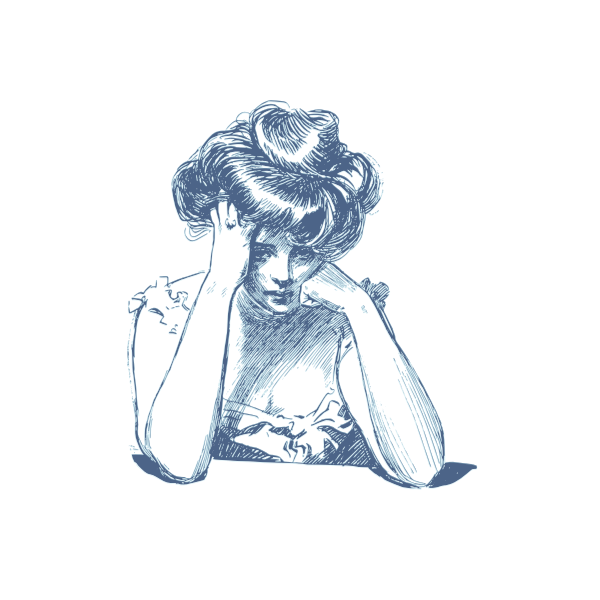 SVG Worried retro woman