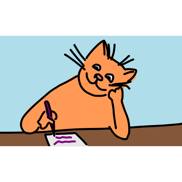 SVG Writing cat